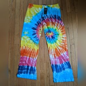 NWT Women's Just Love rainbow tie dye pants size XL
